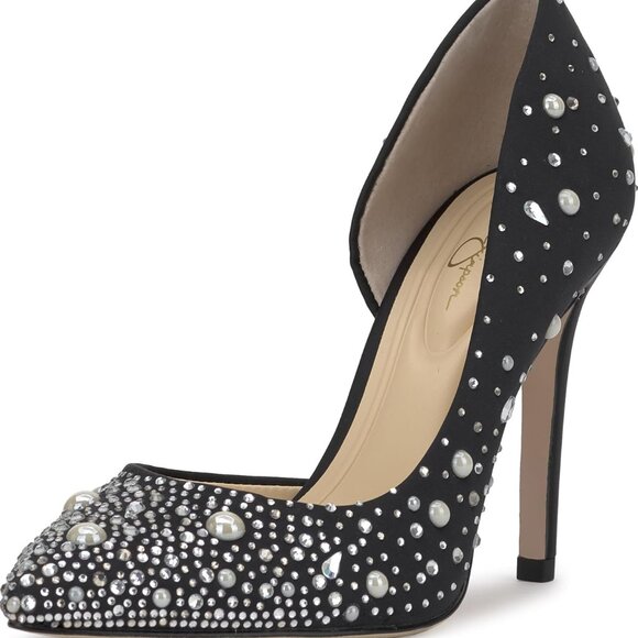 Women's D'Orsay Pump Size 8 Leather Sole Pointy Toe High Heel Stiletto - Picture 1 of 5